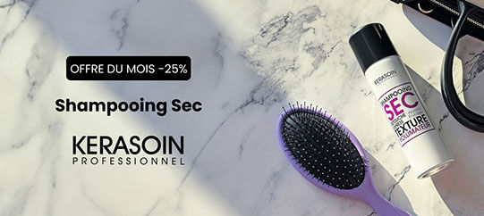 Offre du mois : -25% sur le shampooing sec Kerasoin Professionel*.