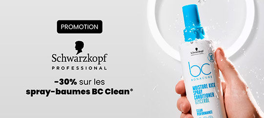 -30% sur les spray-baumes BC Clean par Schwarzkopf Professional*.