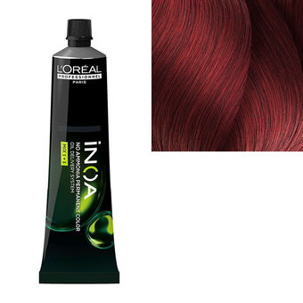 Coloration sans ammoniaque Inoa 6.66 blond foncé rouge profond carmilane