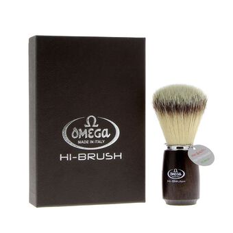 Blaireau de rasage synthétique "Hi Brush" manche bois noir