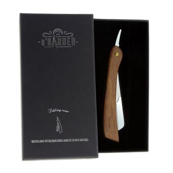 Rasoir manche en bois naturel à lame interchangeable O'Barber