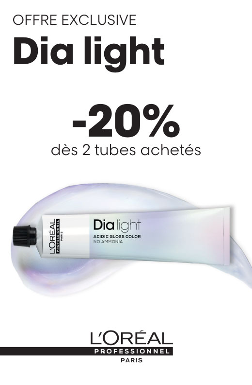 En novembre profitez de 20% de remise pour 2 tubes de coloration Dialight achetés !