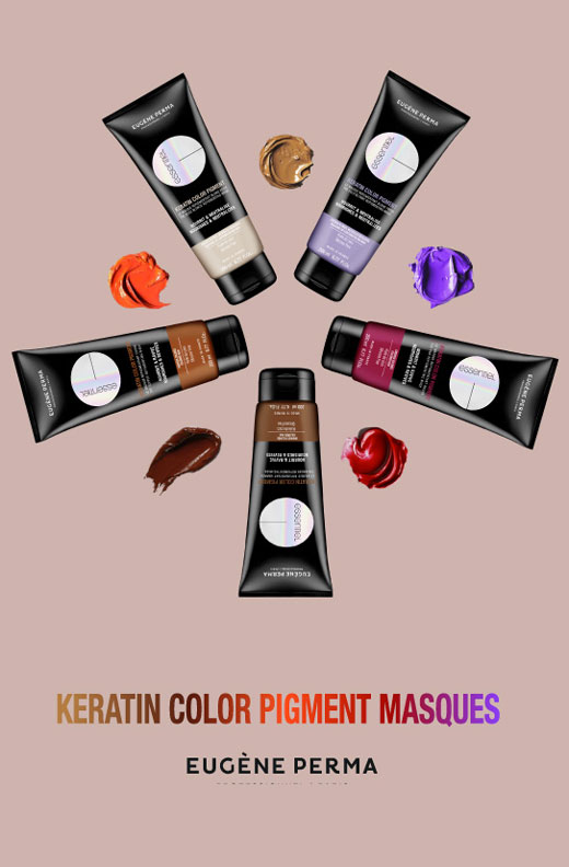 Apportez de l'éclat, des reflets et de la brillance avec les masques repigmentants Keratin Color Pigment de Eugène Perma Professionnel Paris !