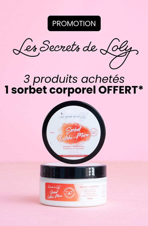 Les Secrets de Loly : 3 produits achetés, un sorbet corporel exclusif offert jusqu'au 31 juillet*.