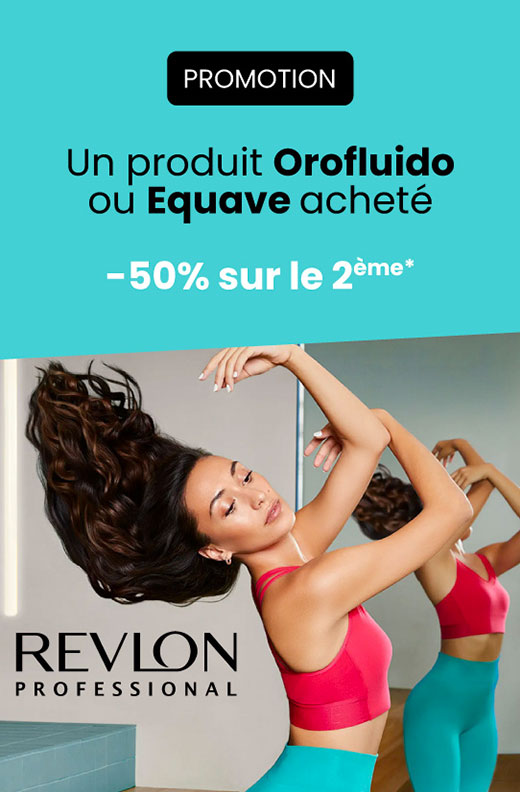 Revlon Professional : un produit Orofluido ou Equave acheté, le 2ème à -50% jusqu'au 31 juillet*.